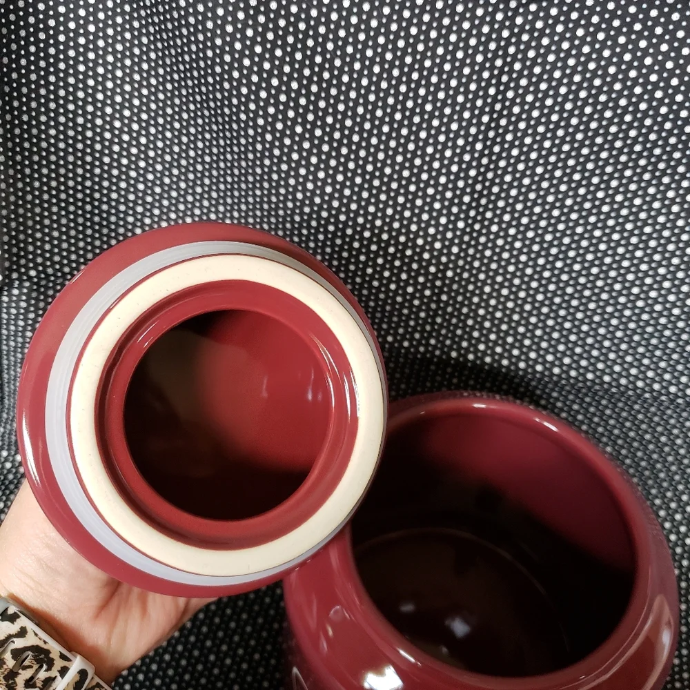 Rae Dunn Cookies Canister Fall Cranberry Maroon NWOT